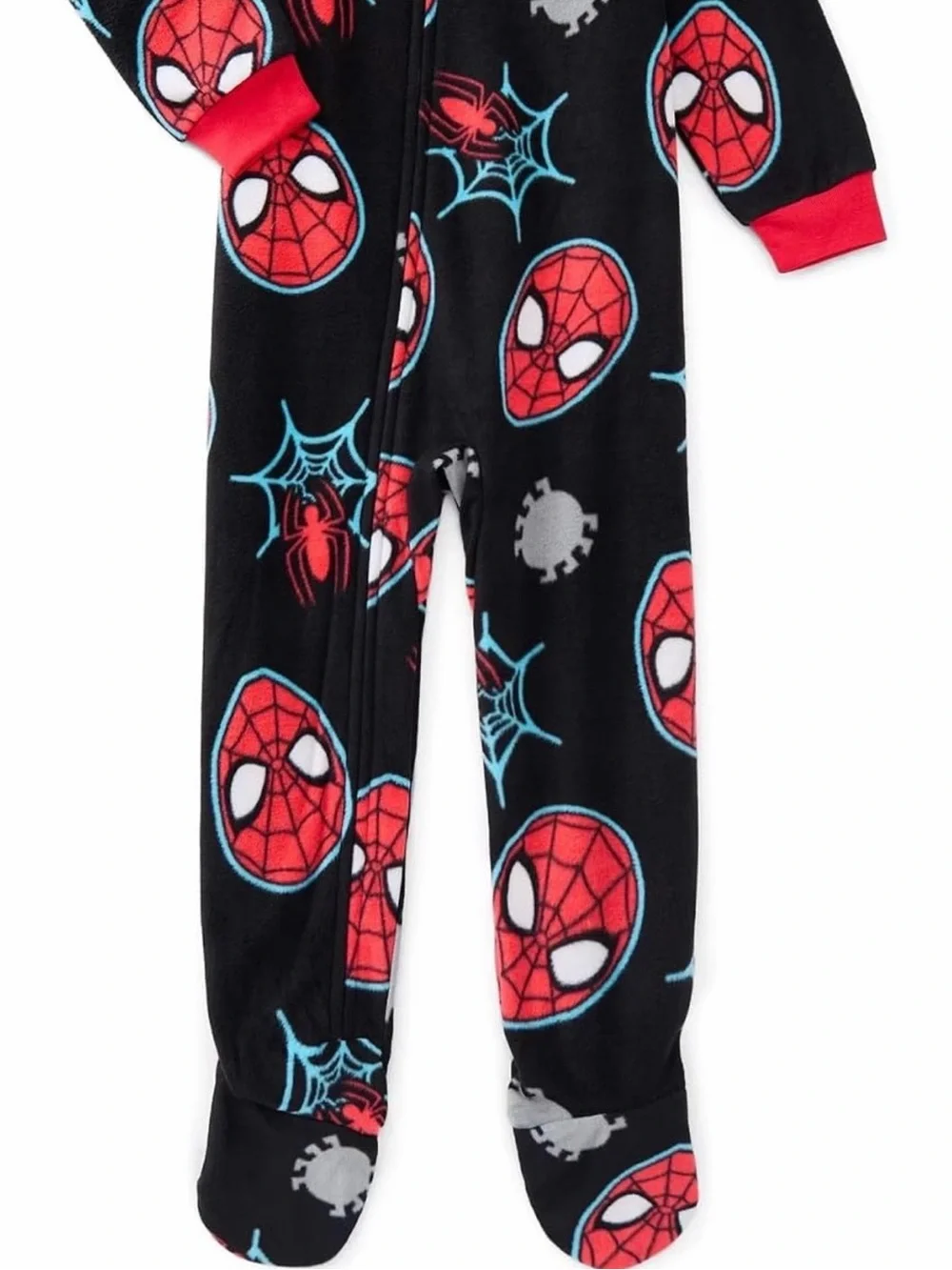 Marvel Black and Red Spider-Man Fleece One-Piece Pajamas